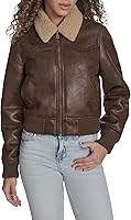 Levi's Women's Faux Shearling Western Bomber Jacket - Cozy Sherpa Lined, Vintage Arcuate Stitching