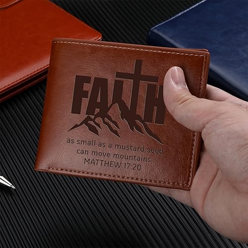 Miniatura 3 de Regalos cristianos Billetera de cuero con Dios All Things are Possible Cartera de cuero Versículo de la Biblia Fe Religiosa Cristiana para mujeres y