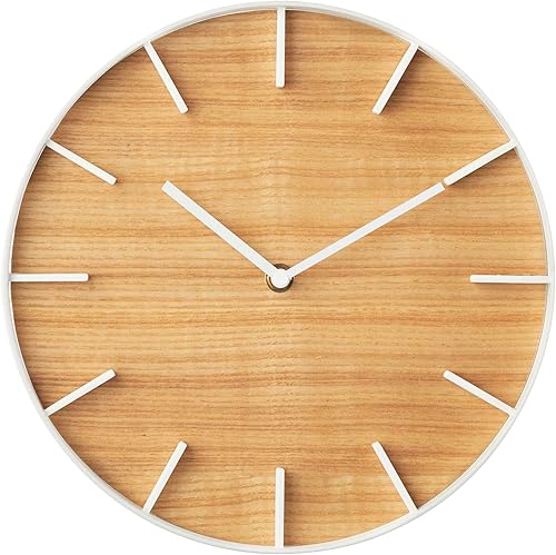 Yamazaki Home Reloj de pared Rin  Decoración moderna de madera para el hogar