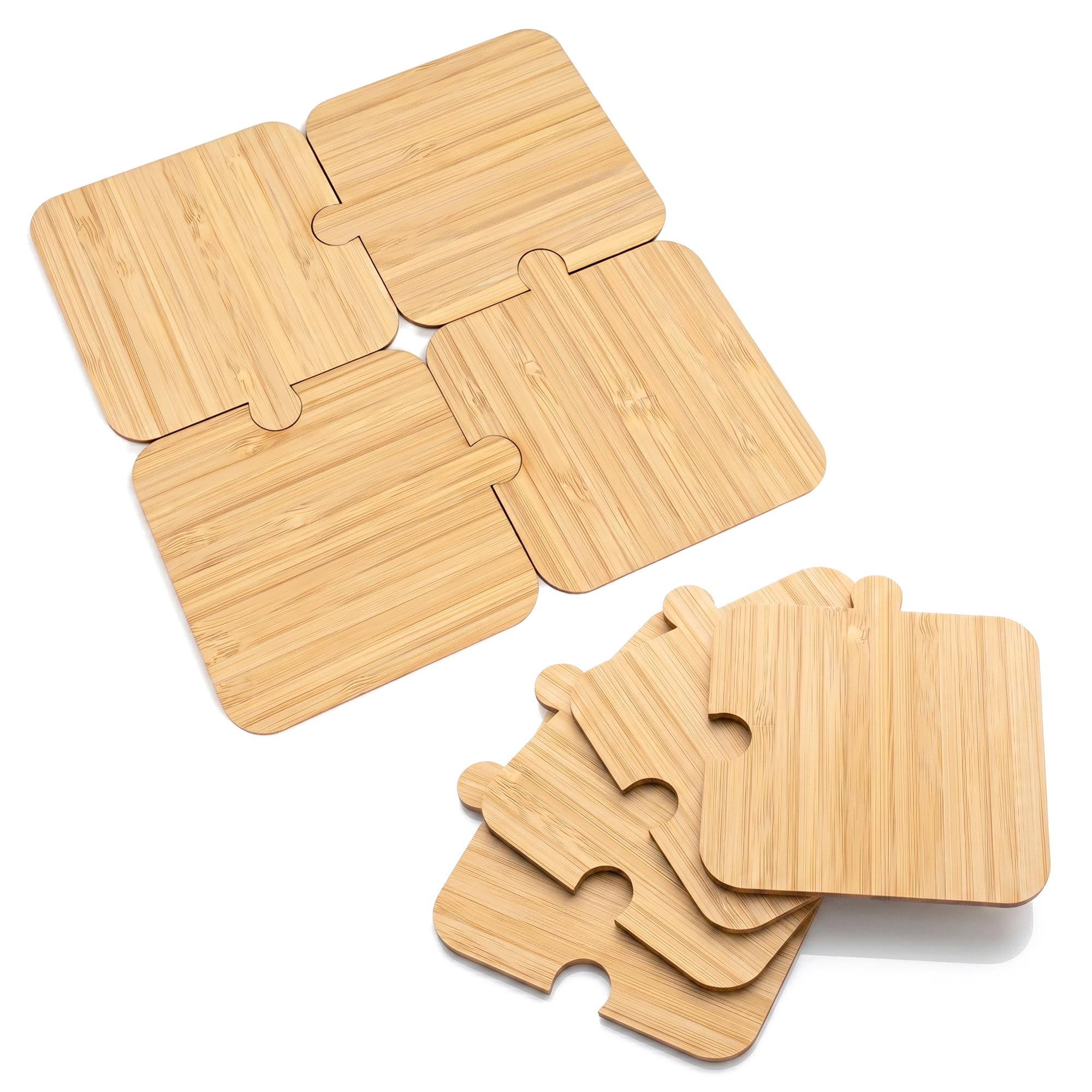 Salvamanteles de bambú para raclette con 8 almohadillas calientes entrelazadas