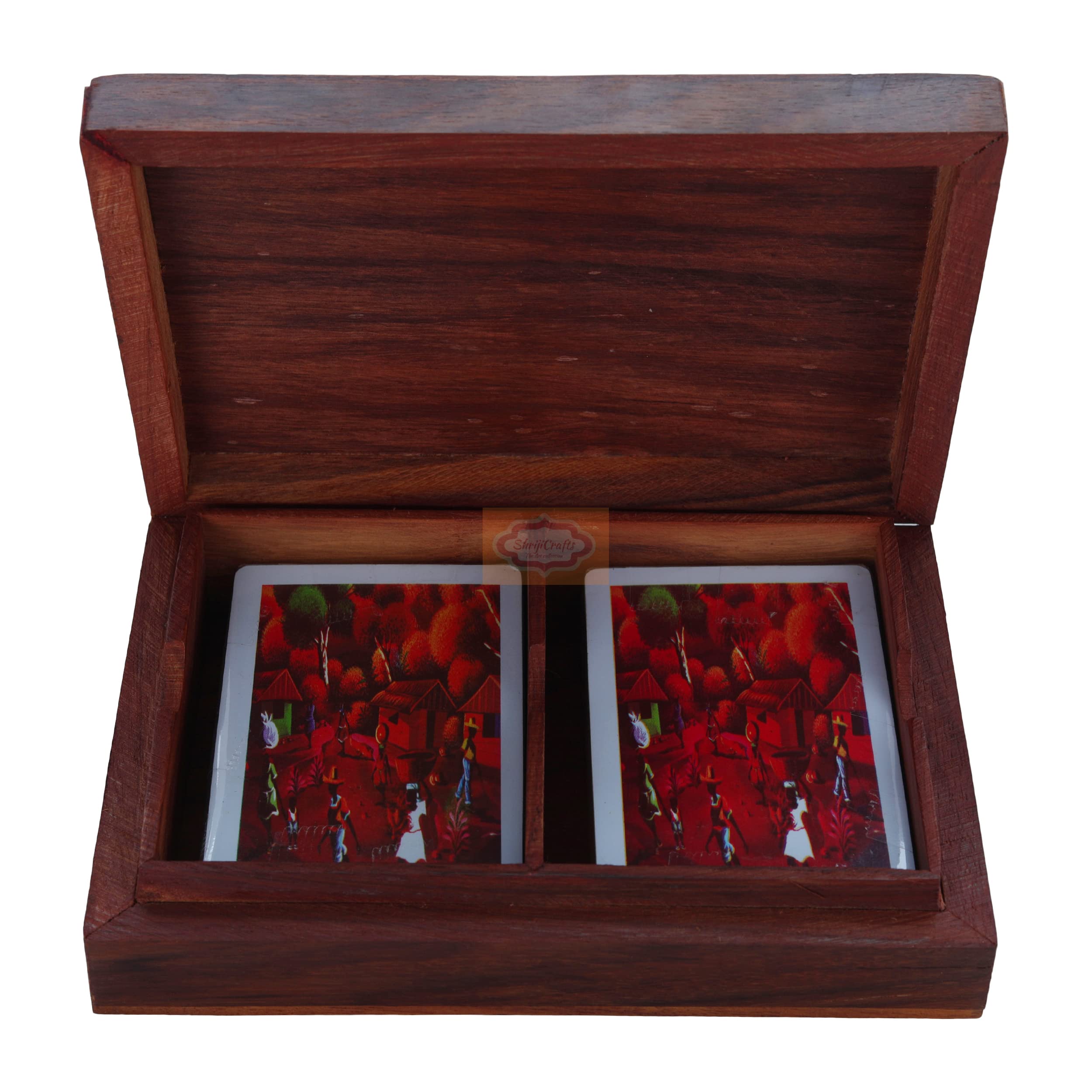 Ortus Arts Wooden Playing Cards Storage Box – Handcrafted Antique Design Case Holder | Anniversary and Birthday Gifts 1