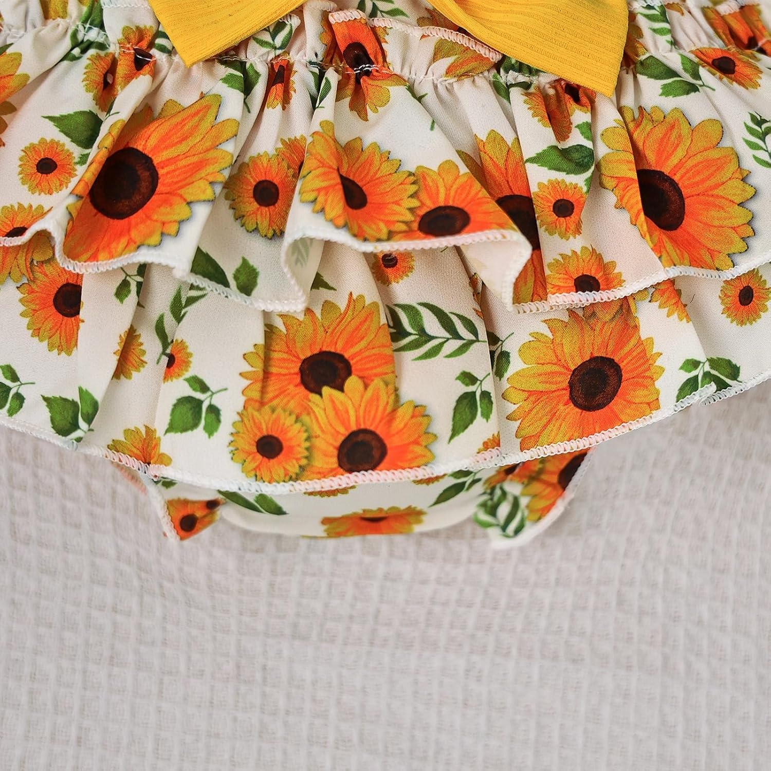 Baby Girl Clothes Summer Outfits Newborn Ruffle Sleeve Romper Infant Flower Shorts Set with Headband 0-18 Months - Image 6