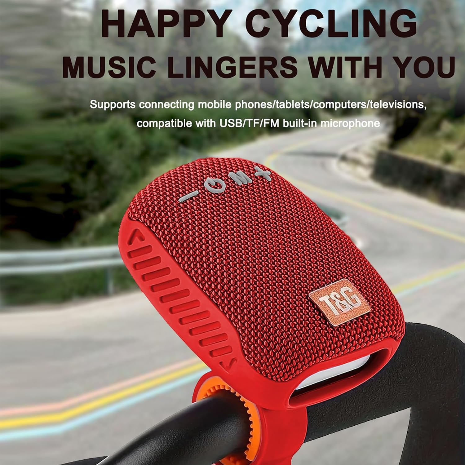 T&G Portable Bluetooth Speaker for Bike, IPX5 Waterproof Wireless Traveling Bicycle Speakers, Wireless Speaker with 480 Mins Super Long of Playtime for Riding, Hiking, Showering, Golfing