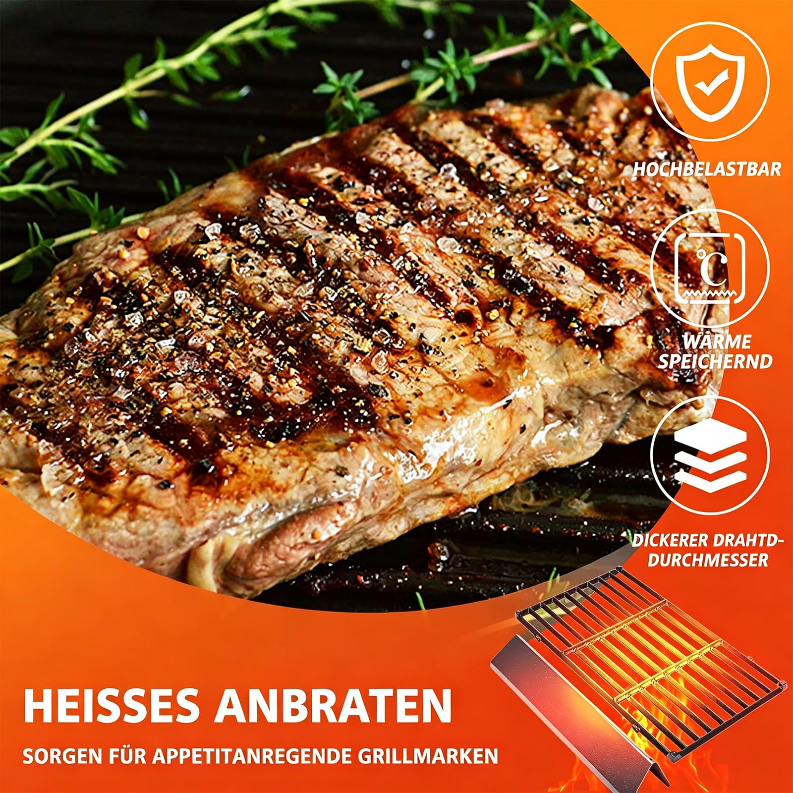 GFTIME 38.9cm Flavorizer Bar & 44.5cm Grillroste für Weber Spirit E210 E220 S210 S220 (mit vorderen Brennerknöpfen) –Emaille Brennerabdeckung & Gusseisen Grillrost Grill Ersatz für Weber 7635,7637