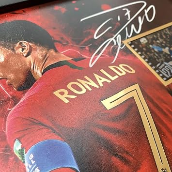 sufenvera Signed CR7 Cristiano Ronaldo Framed Photo Collage Poster 10x8 Inch,Juventus vs.Real Madrid Film Display of UEFA Champions League 2017-18 Quarterfinal,Gifts for Soccer Fan