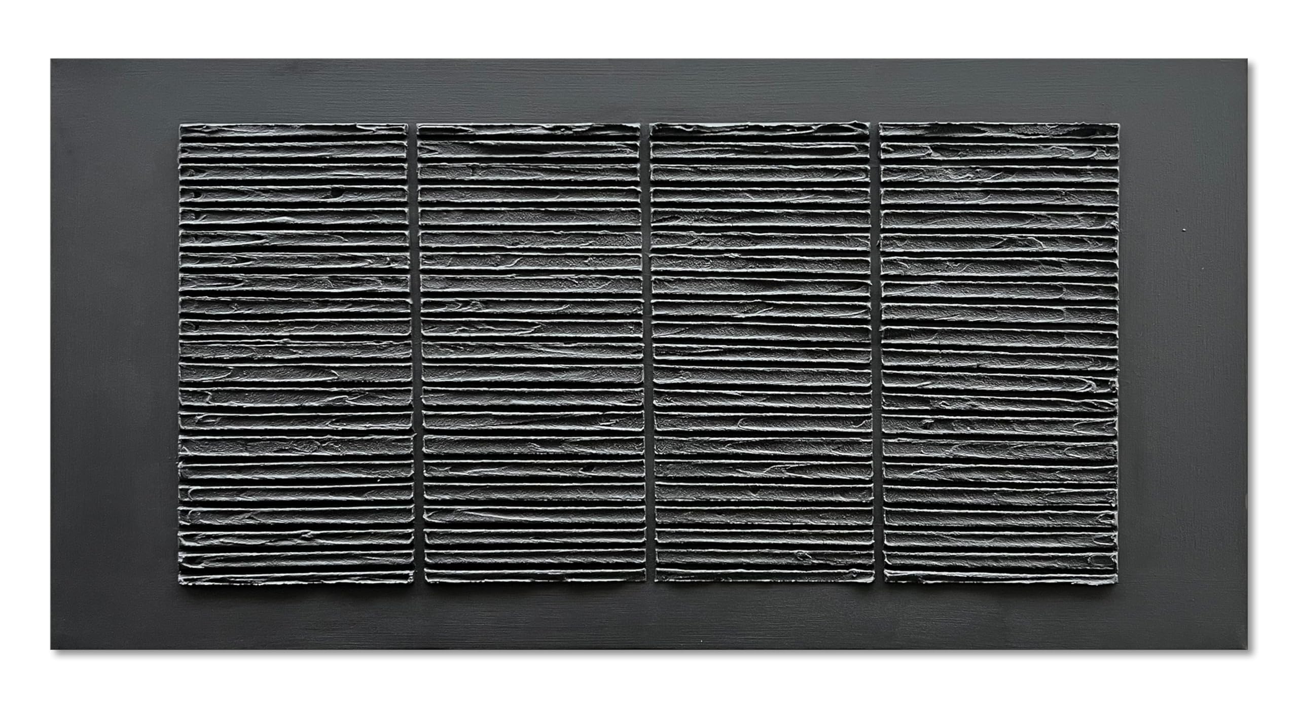 Epicler art Hand-Painted Black Abstract Wall Decorative Oil Painting Thick Texture Minimalist Art Large Home Wall Decorative Painting 30x60 inches