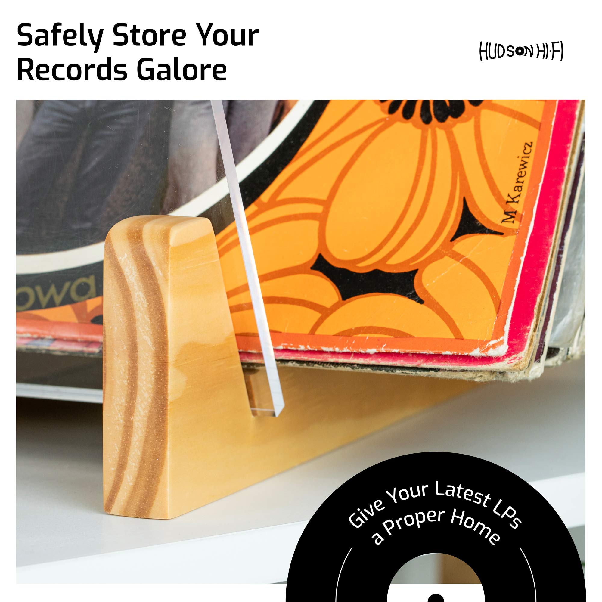 Hudson HiFi Vinyl Record Storage Holder Vinyl Storage Rack 50 Album