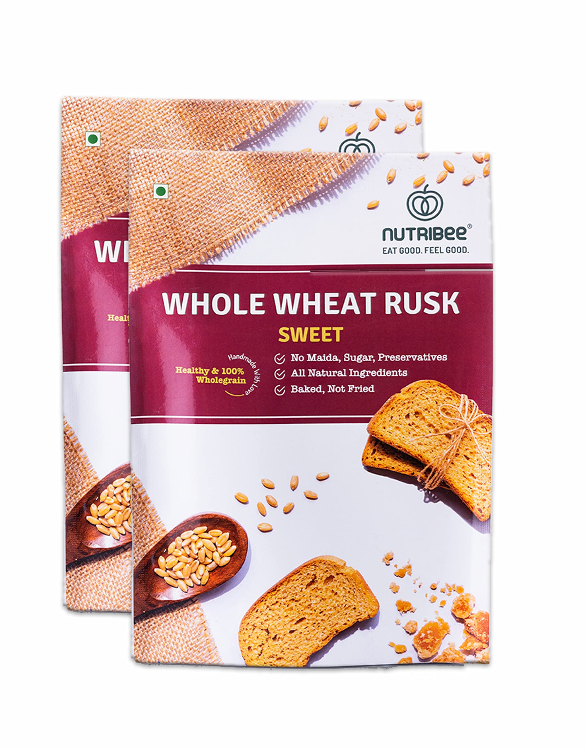 Sponsored Ad - 100% Whole Wheat Atta Rusk | Refined Sugar-Free | Healthy Diet Toast | No Maida and Sugar | No Preservatives | 400g