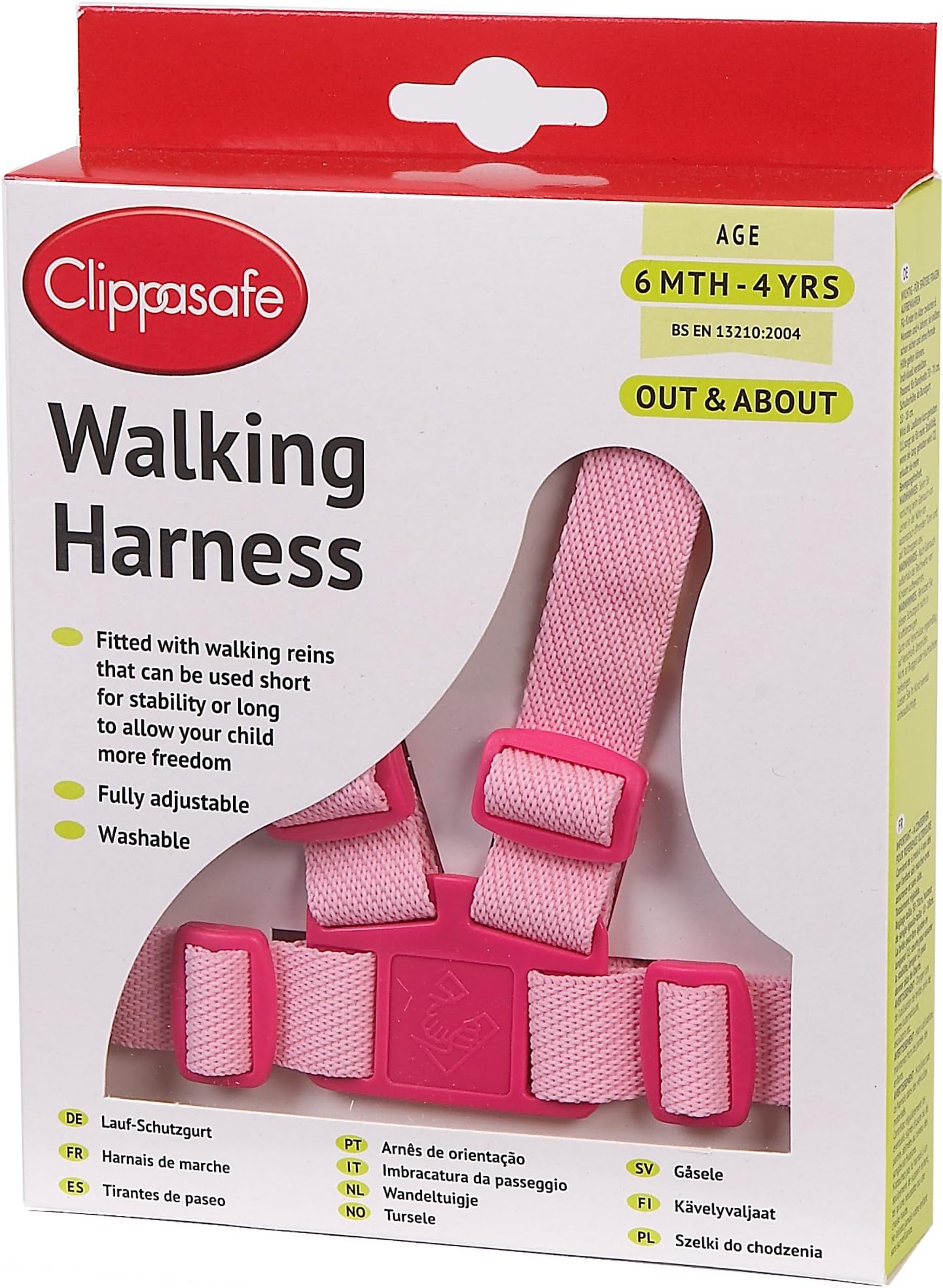 Clippasafe Walking Harness and Reins (Pink)