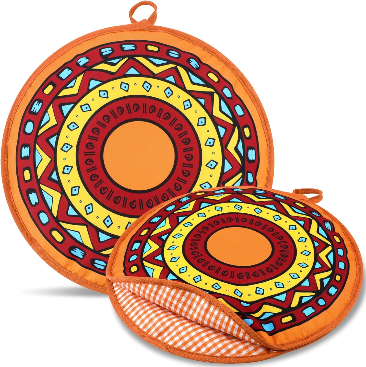 Honeydak 2 Pcs 12 Inch Tortilla Warmer Pouch, Microwavable Insulated Cloth Pouch Mexican Aztec Sun Pattern Tortillero Fabric Tortilla Keeper Taco Holder for Tortillas, Tacos, Naan, Pizza Rolls