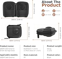 Vista 8 de STARTRC PHOTO Osmo 360 - Funda para lentes, bolsa de transporte compacta para accesorios DJI Osmo 360, protector de pantalla Osmo 360