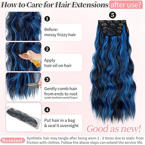 Miniatura 375 de KooKaStyle Extensiones de cabello rubio playa con clip, extensiones de cabello sintético largo ondulado y grueso, 4 piezas de 20 pulgadas para mujer