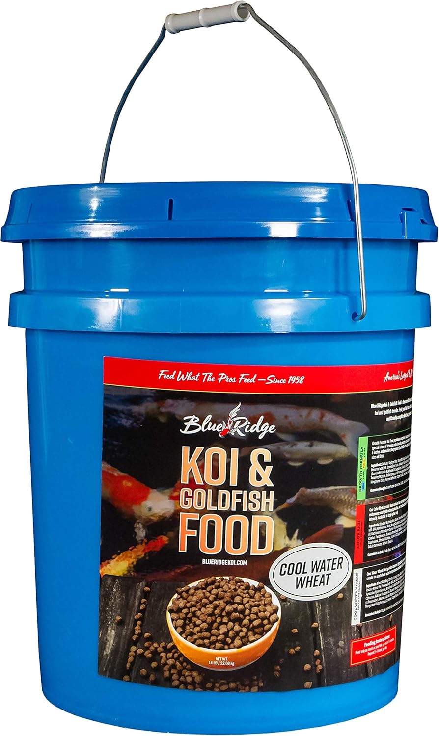 Blue Ridge Fish Food [5lb], Cool Water Wheat Formula Floating 3/16" Pellet, Koi and Goldfish : Pet Supplies