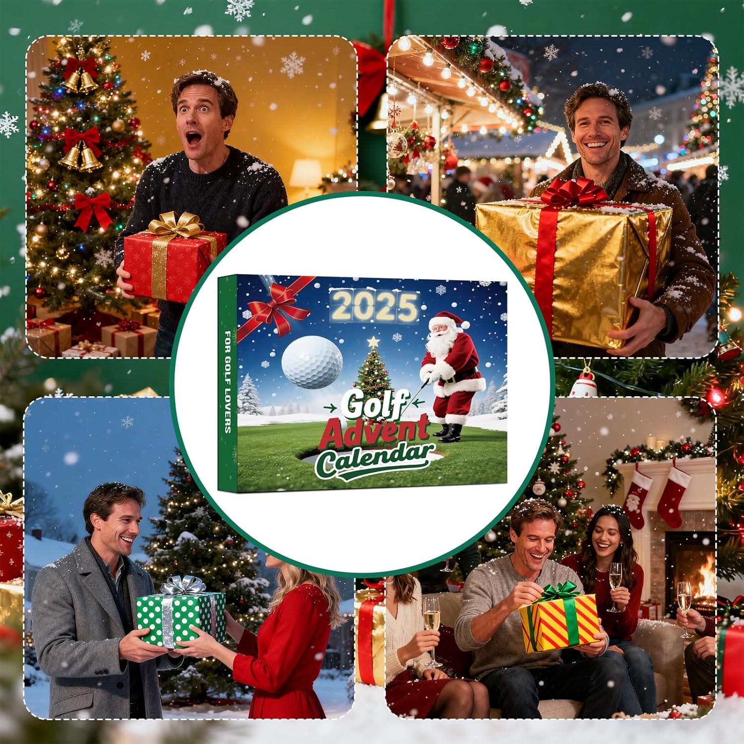 Golf Advent Calendar 2025 for Men Adults,24 Days Christmas Countdown Calendar with Golf Balls,Tees, Ball Markers,for Father Husband Boyfriensd