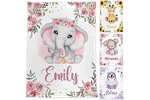 ZouZou Personalized Elephant Baby Blanket