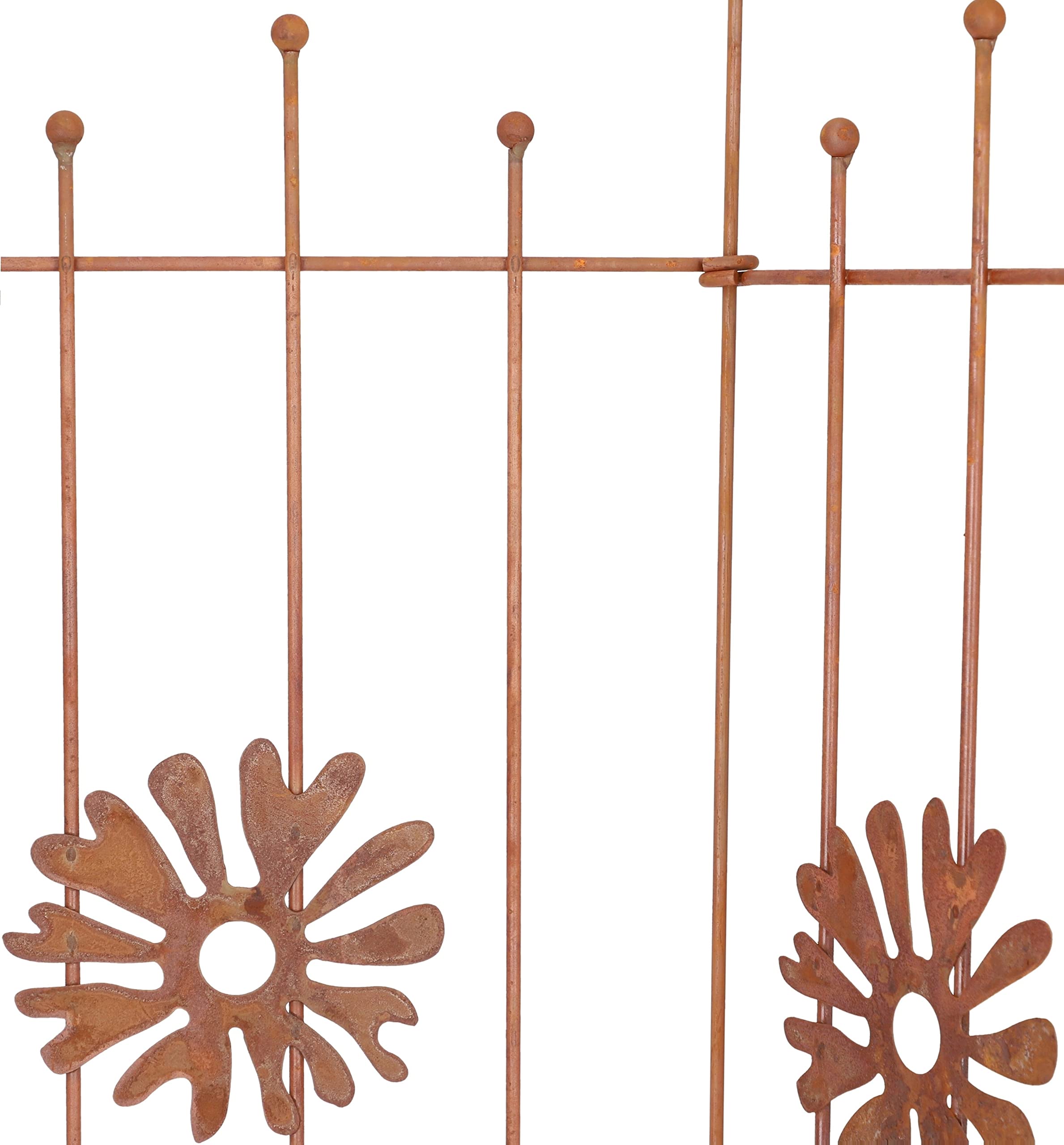 KOTARBAU® Edelrost Gartenzaun Beetzaun Zaunelement 3X | 120 x 46 cm | Rankhilfe Palisade Rost-Dekor Metall-Rankgitter
