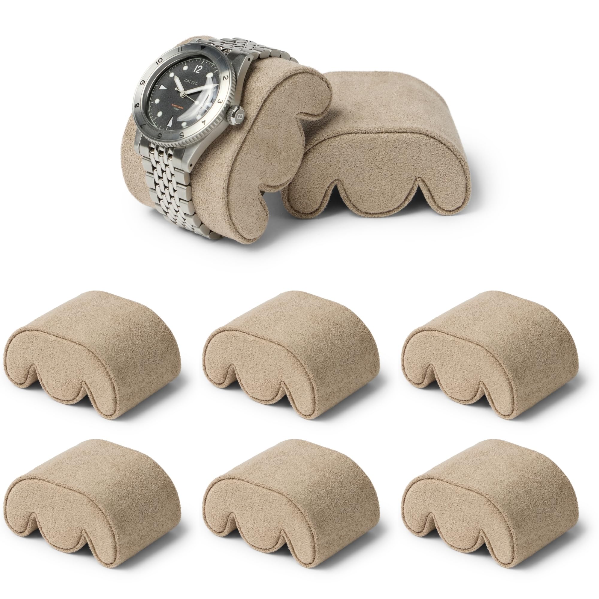 TAWBURY Grove - Set di 6 cuscini a forma di S, per polsi con circonferenza da 14 a 17,5 cm, larghezza 5 cm (beige)