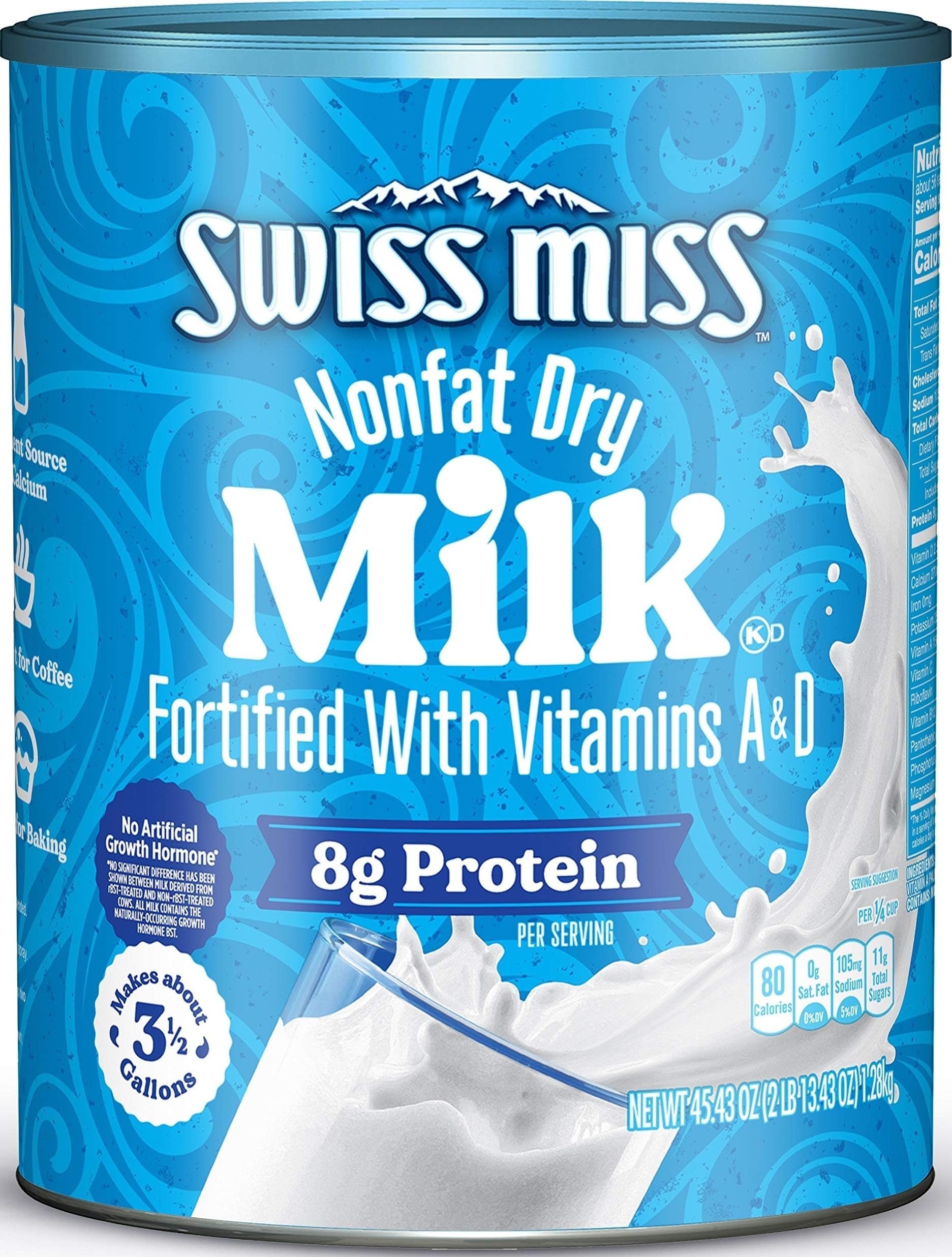 Nonfat Dry Milk With Vitamins A &D, Makes 3 Gallons, 45.43 oz.