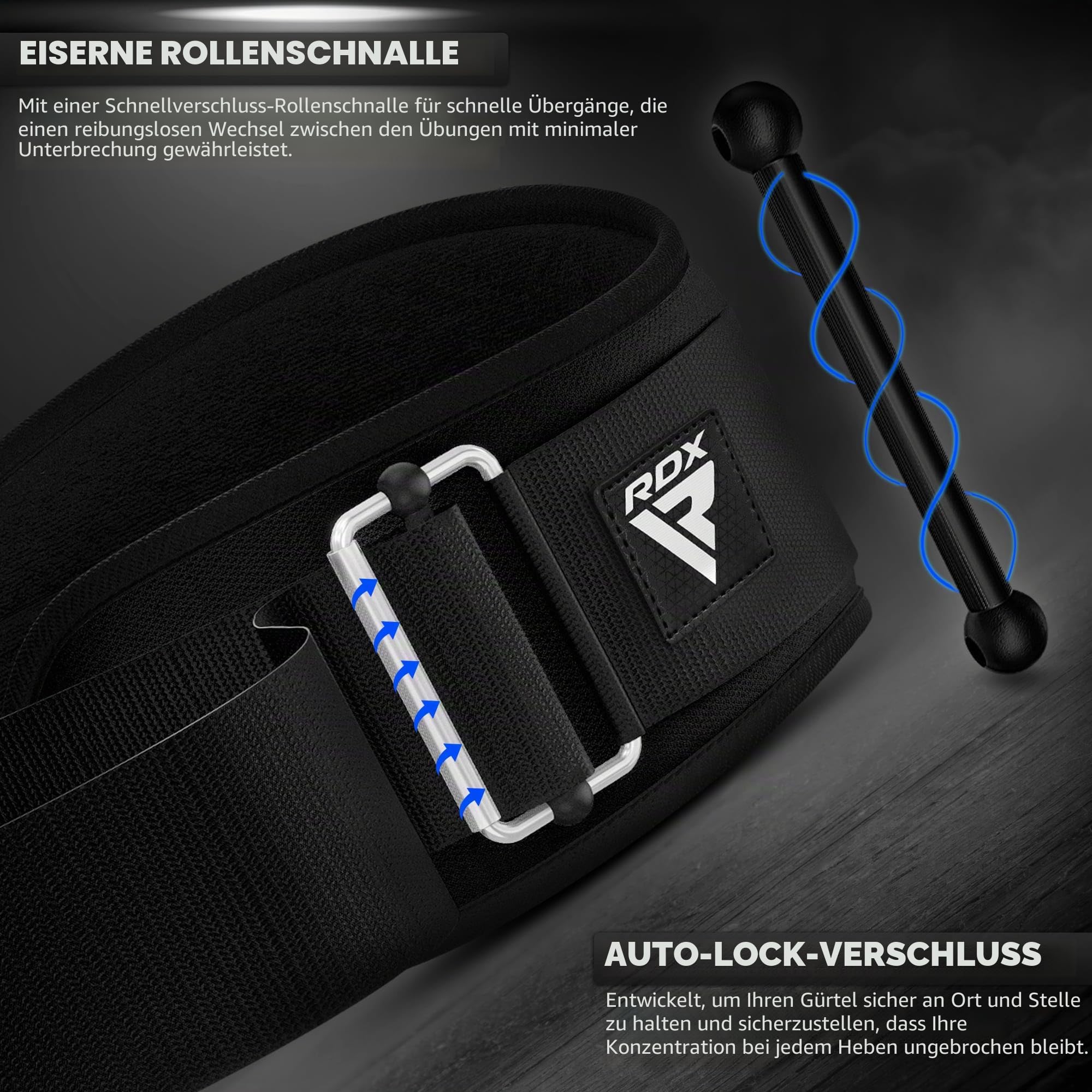 RDX 6.5” Gewichthebergürtel, Auto-Lock Trainingsgürtel, Krafttraining Powerlifting Fitness Bodybuilding Gürtel, Gewichtheben Gepolstert Gym Weight Lifting Belt, Männer Damen Kreuzheben Workout