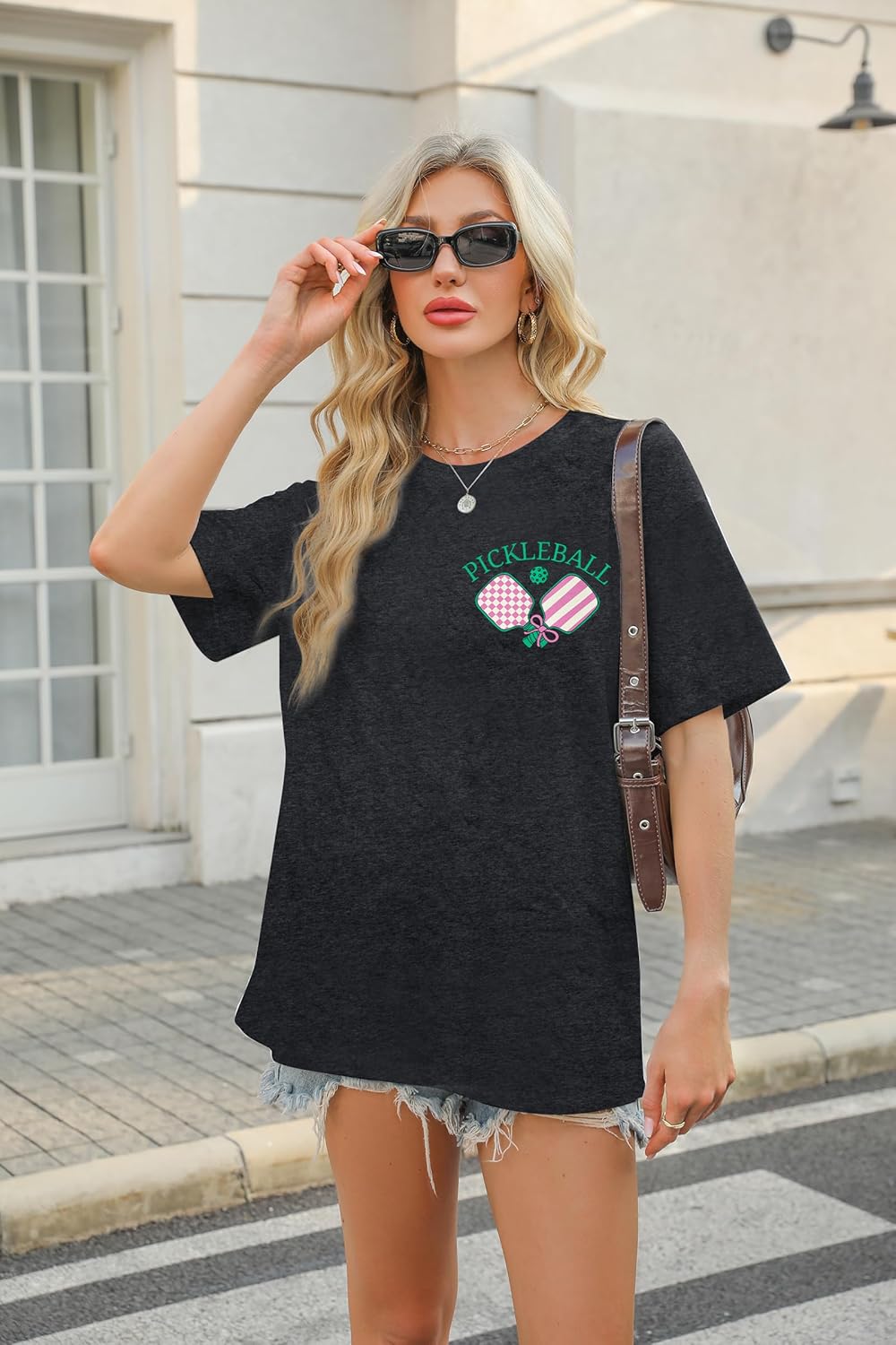 Pickleball Shirt Women Funny Oversized Pickleball Team Graphic T-Shirt Baseball Fan Tee Short Sleeve Tops - Image 3