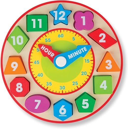Melissa & Doug Shape Sorting Clock Wooden Educational Toy
