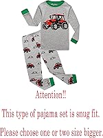 Vista 2 de Family Feeling Conjunto de pijama de 2 piezas para niños y niñas pequeñas, ropa para dormir 100% de algodón