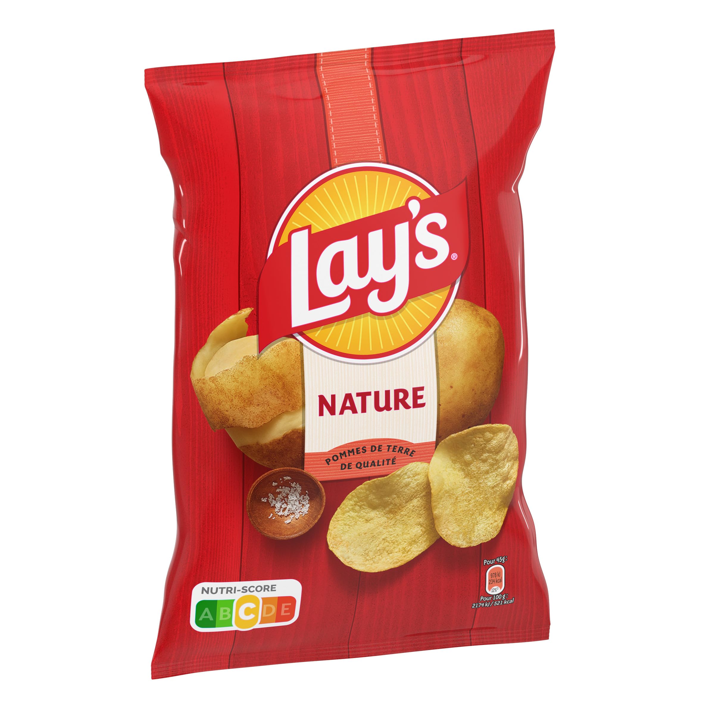 LAY'S Chips Nature - Lot de 20x45g