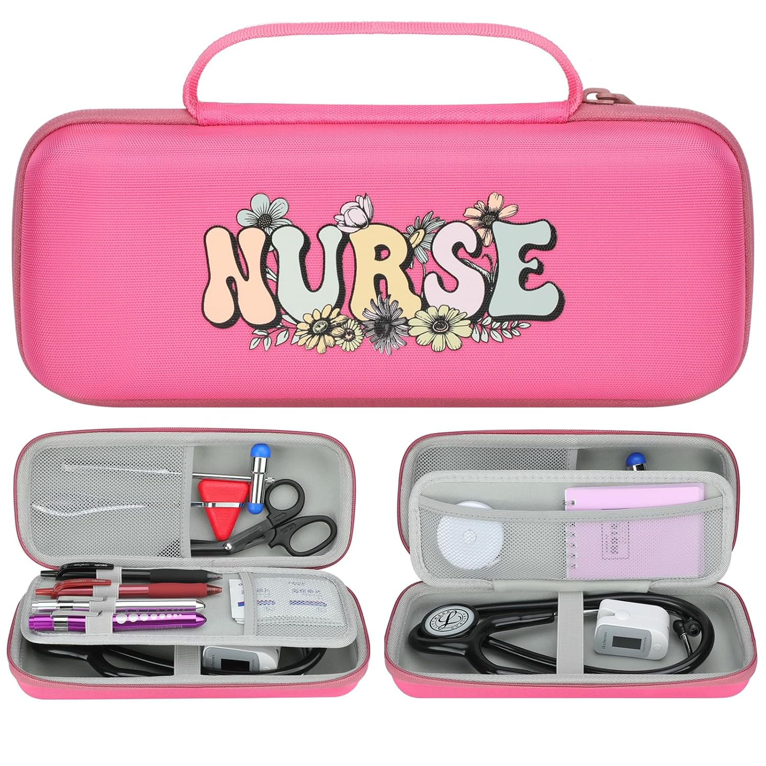 Stethoscope Case for 3M Littmann Classic III, Cardiology IV, MDF, EKO - Nurse Gifts for Women, Nursing Student Gifts, Cute Hard Shell Nurse Bag, Nurse Accessories for Work, Nursing School Essentials