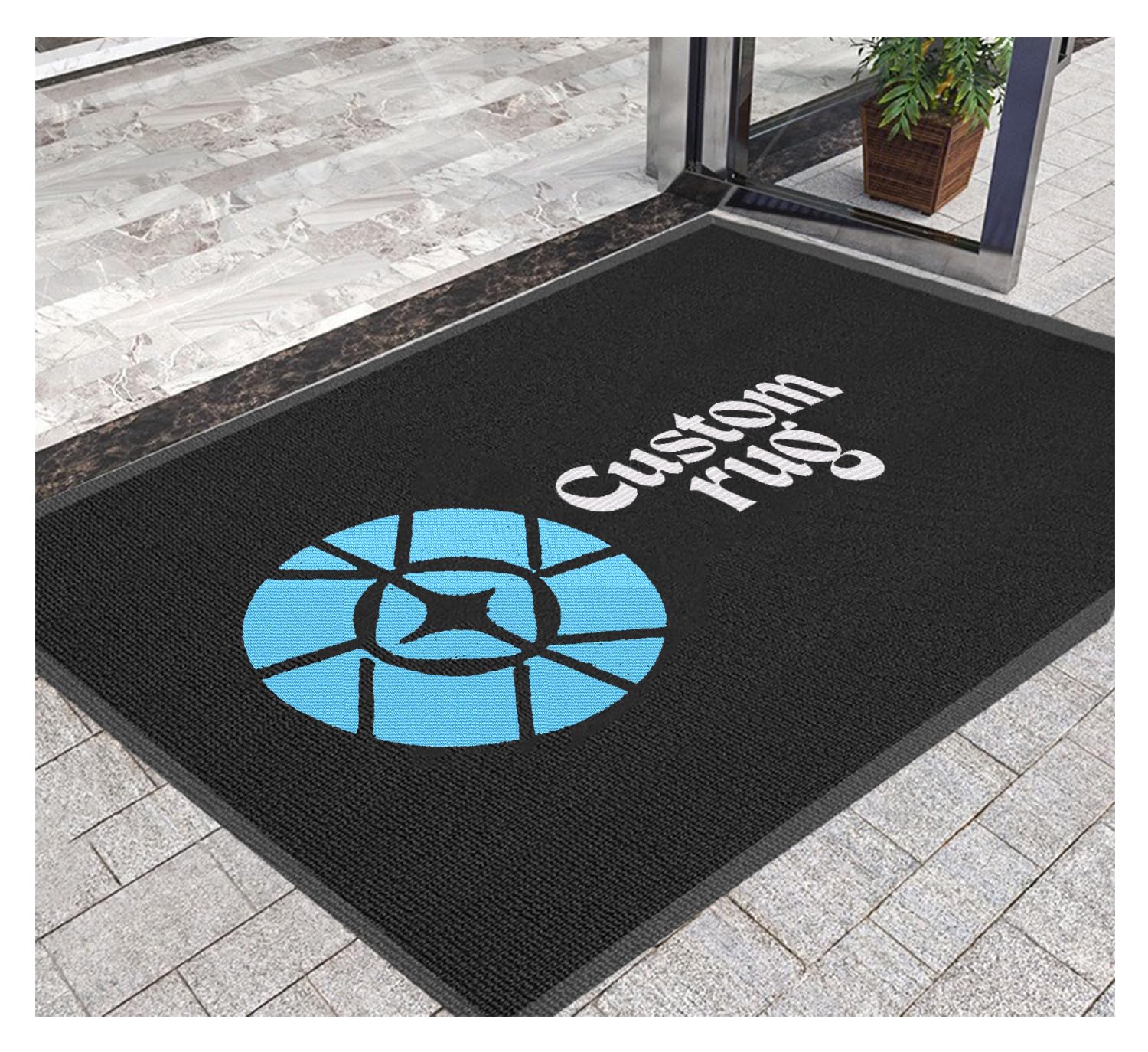 Paillasson Personnalisable avec Logo et Texte Tapis Personnalisés Antidérapant et Lavable pour Supermarchés Entrées D'entreprises,60x100cm
