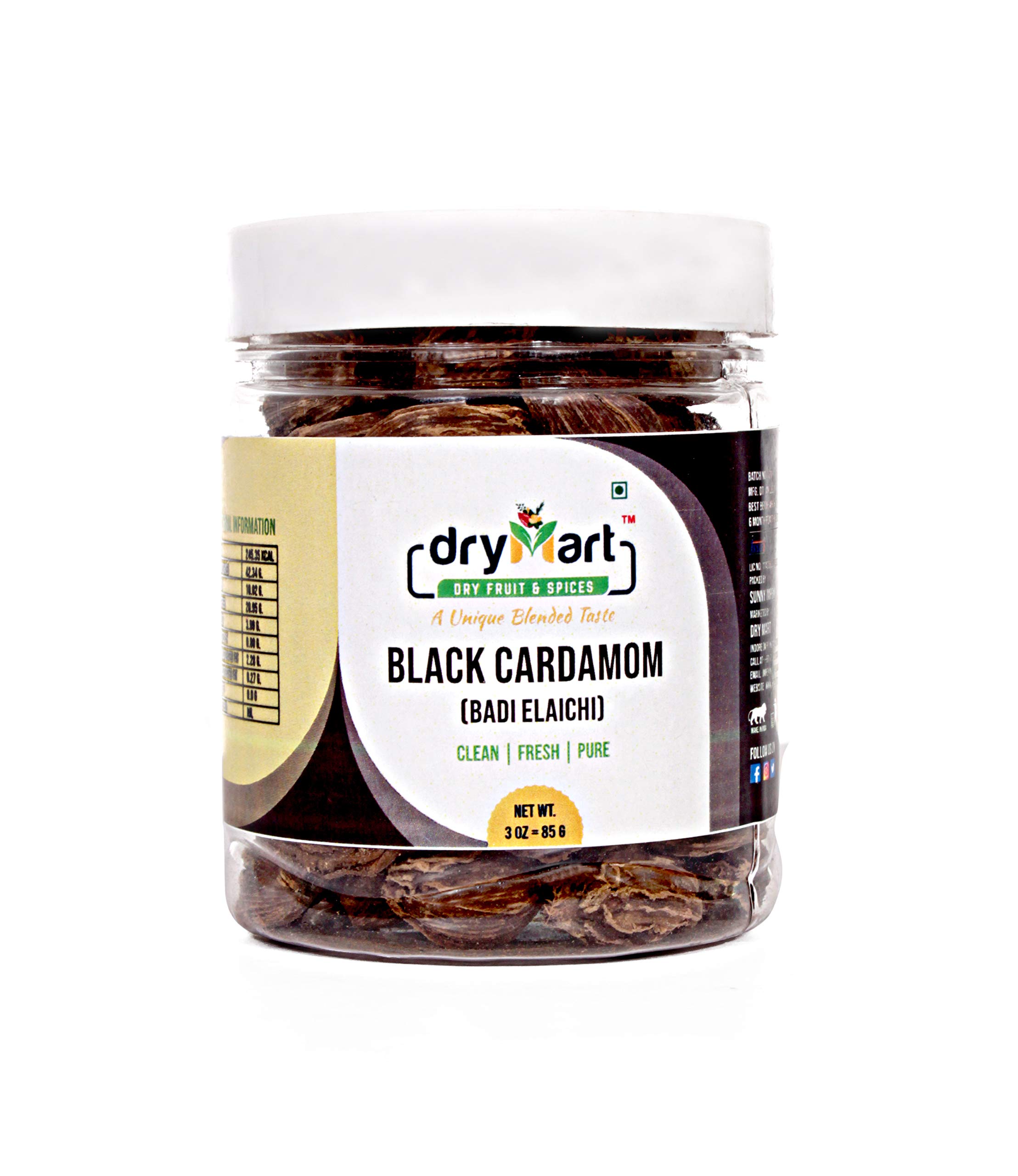 Buy DRY MART Whole Indian Spice 100 Natural Black Cardamom, Asian and