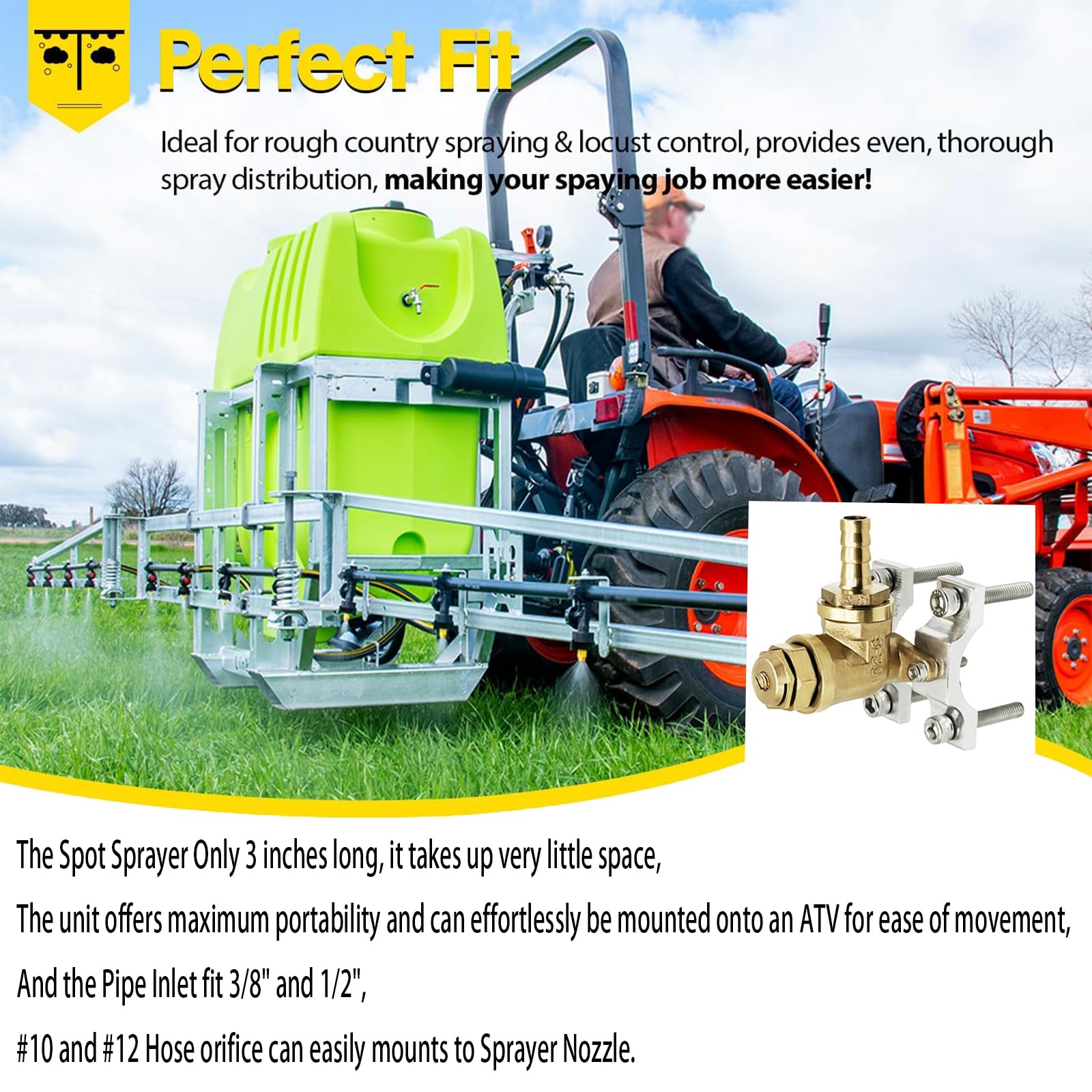 Paquete de 2 boquillas pulverizadoras para ATV Spot Sprayer de hasta 31 pies ATV