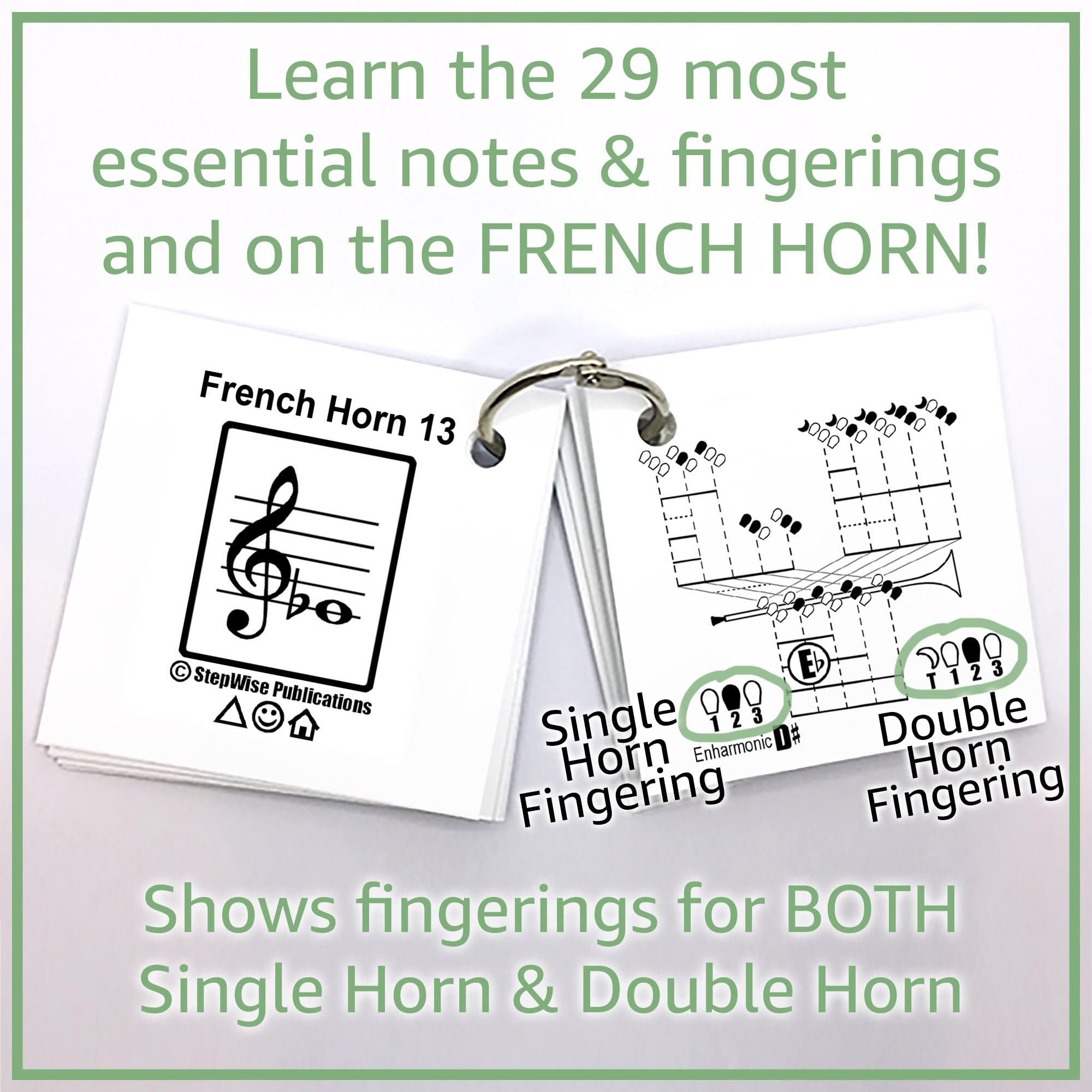 Music Flash Cards: Notes, Fingerings, & Music Theory (French Horn)