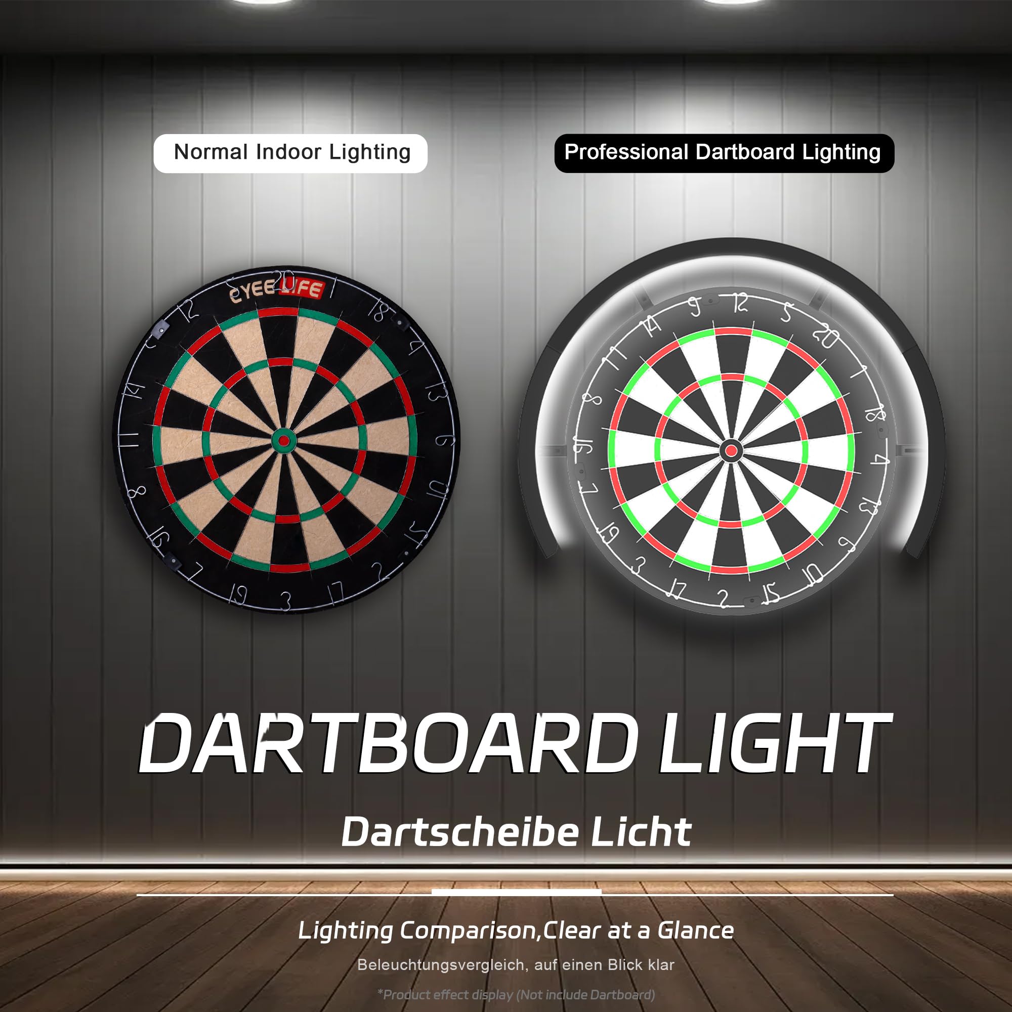 CyeeLife Dartboard Lighting System, Éclairage pour Cible de fléchettes, Anneau Lumineux LED Blanc pour Cible de fléchettes, Système d'éclairage LED pour Cible de fléchette