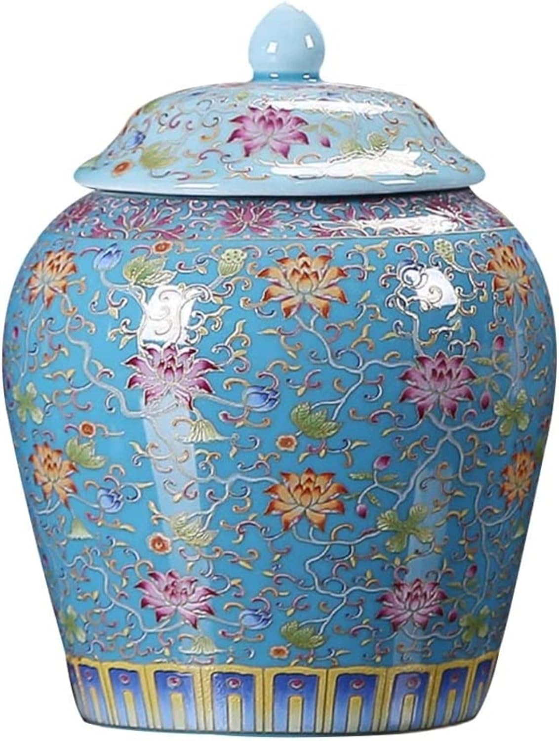 6.3" Ginger Jar Decorative Jar Ancient Chinese Imperial Enamel Porcelain, Decorative for Home Décor (Color : red)