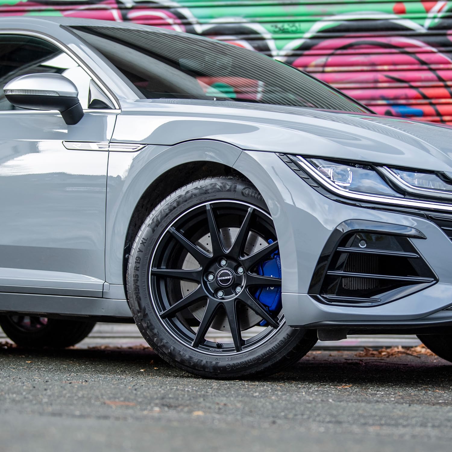4x Borbet Felgen GTX 8.0x19 ET50 5x108 black matt rim silver kompatibel mit Opel Astra Combo Grandland
