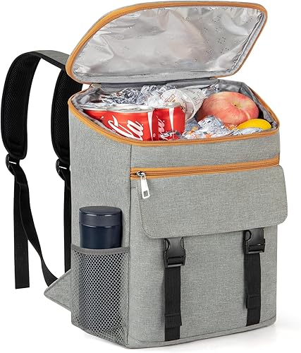 OCKLILY Mochila enfriadora, mochila térmica suave aislada a prueba de fugas, 30 latas de viaje, bolsa térmica para picnic, campamento, playa,