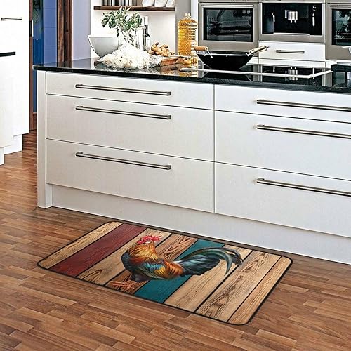 Vista 11 de Alfombra de cocina lavable para taza de café, tapete de baño, tapete antideslizante retro para baño, sala de estar, dormitorio, 39 x 20 pulgadas a003