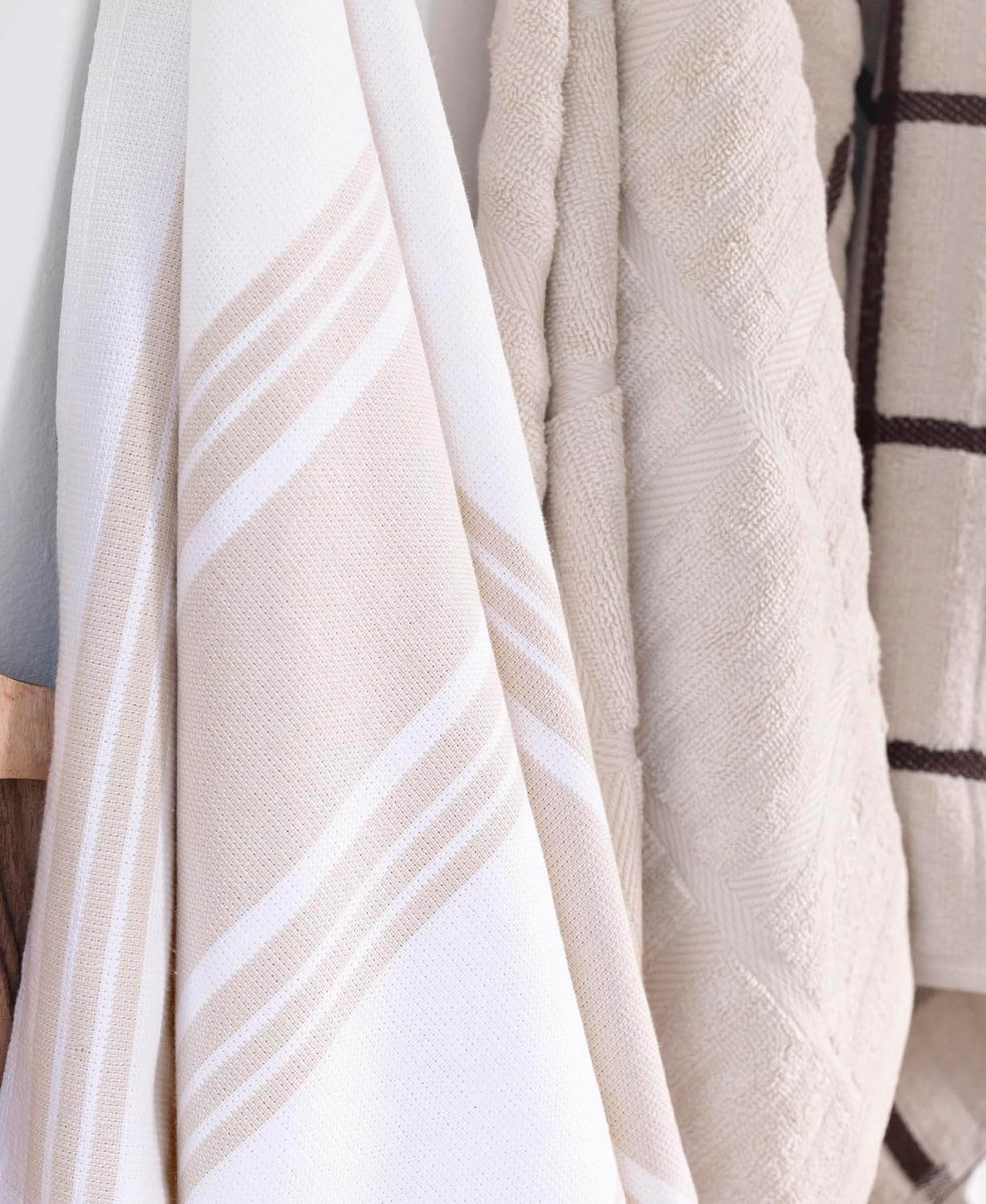 All-Clad Dual-Purpose Kitchen Towels: Highly Absorbent - 100% Cotton, 17"x30" Dish Towels for Cleaning & Drying Dishes & Glassware, 3-Pack, Almond - Image 5