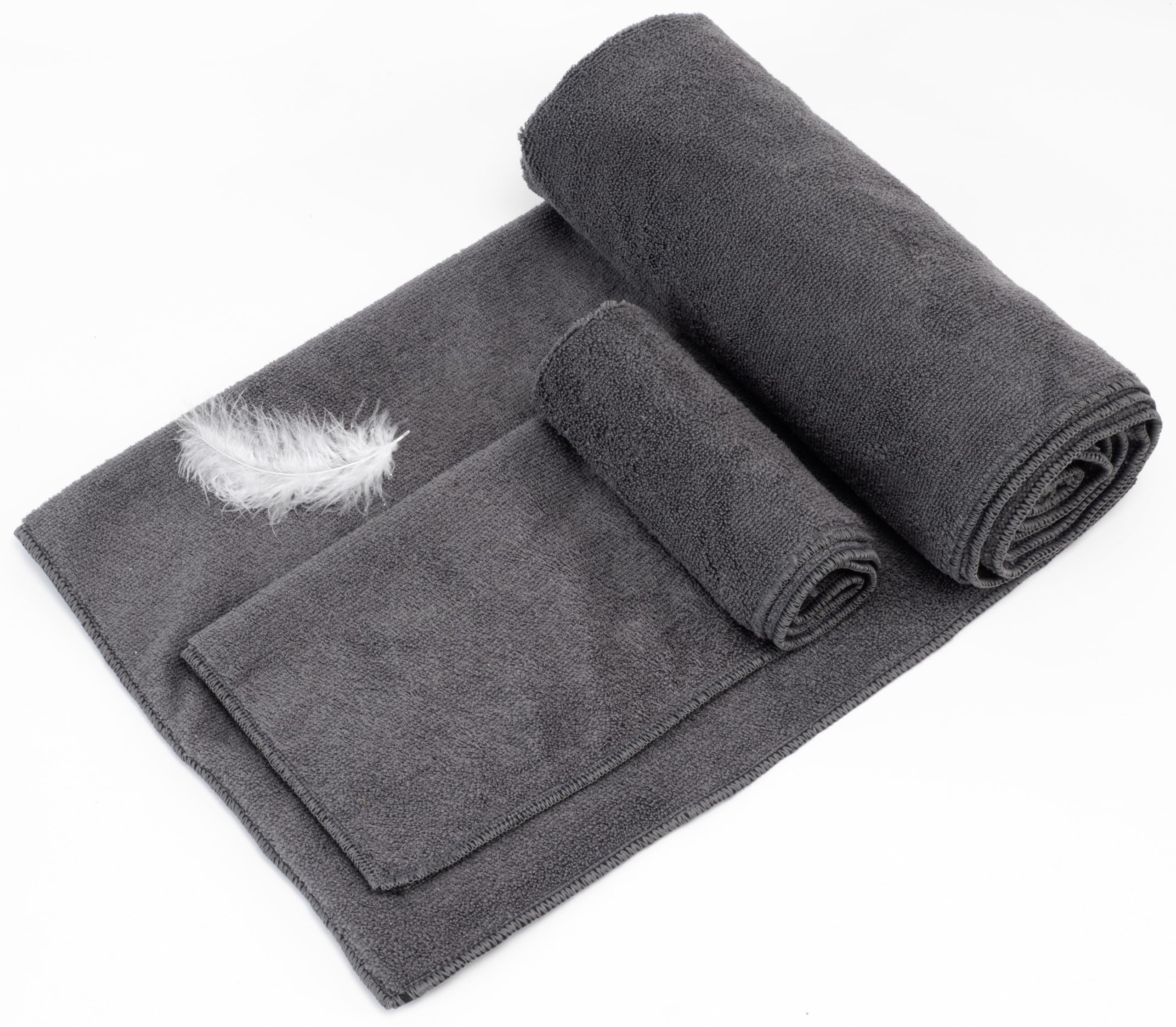LUKCHE Yoga Towel, Non Slip Hot Yoga Mat Towel with Corner Pockets, Sized 25