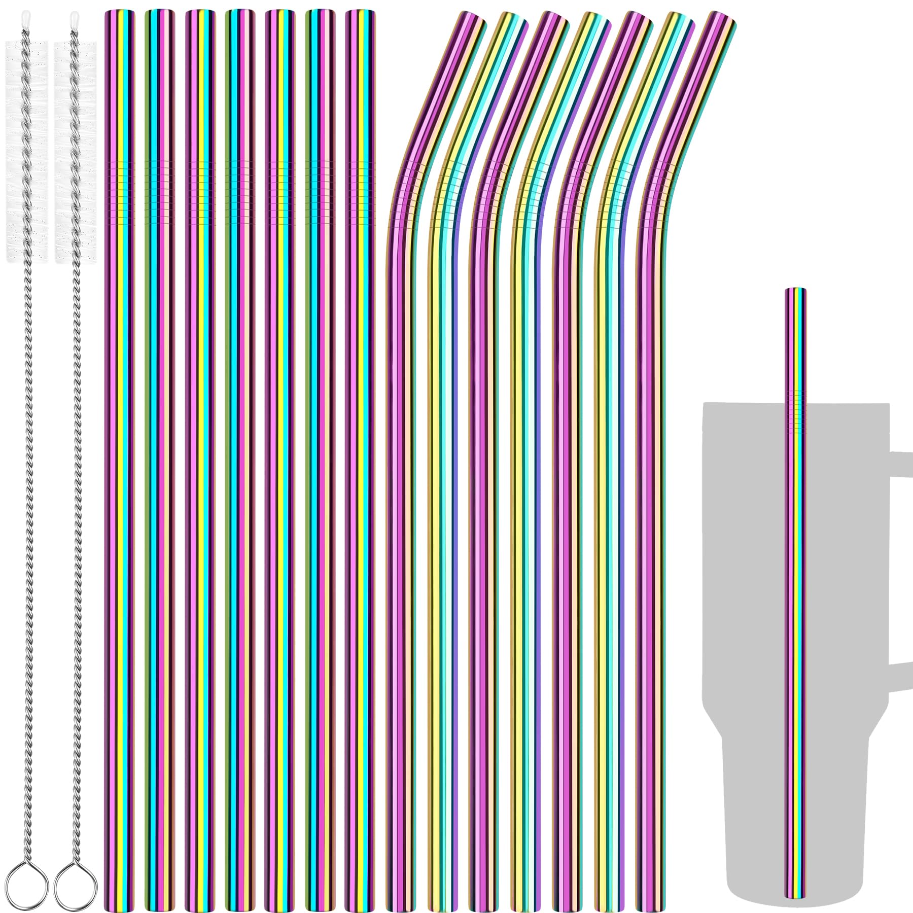 Pailles réutilisables acier inoxydable pour gobelet de 887 ml