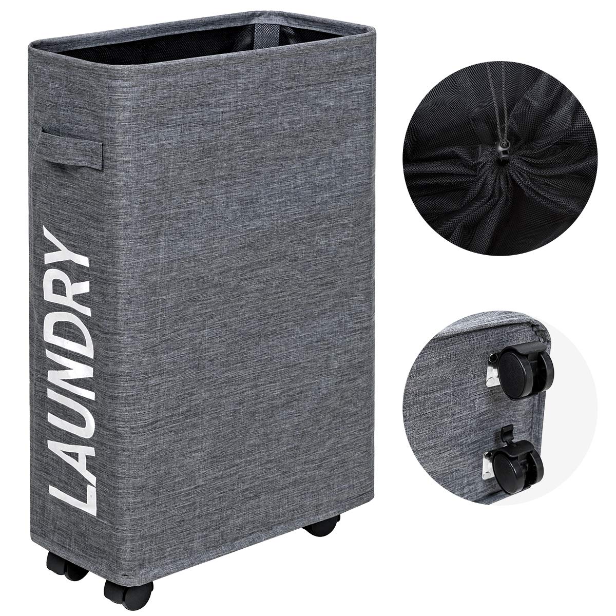 Buy Chrislley Slim Rolling Laundry Hamper with Wheels Narrow Laundry