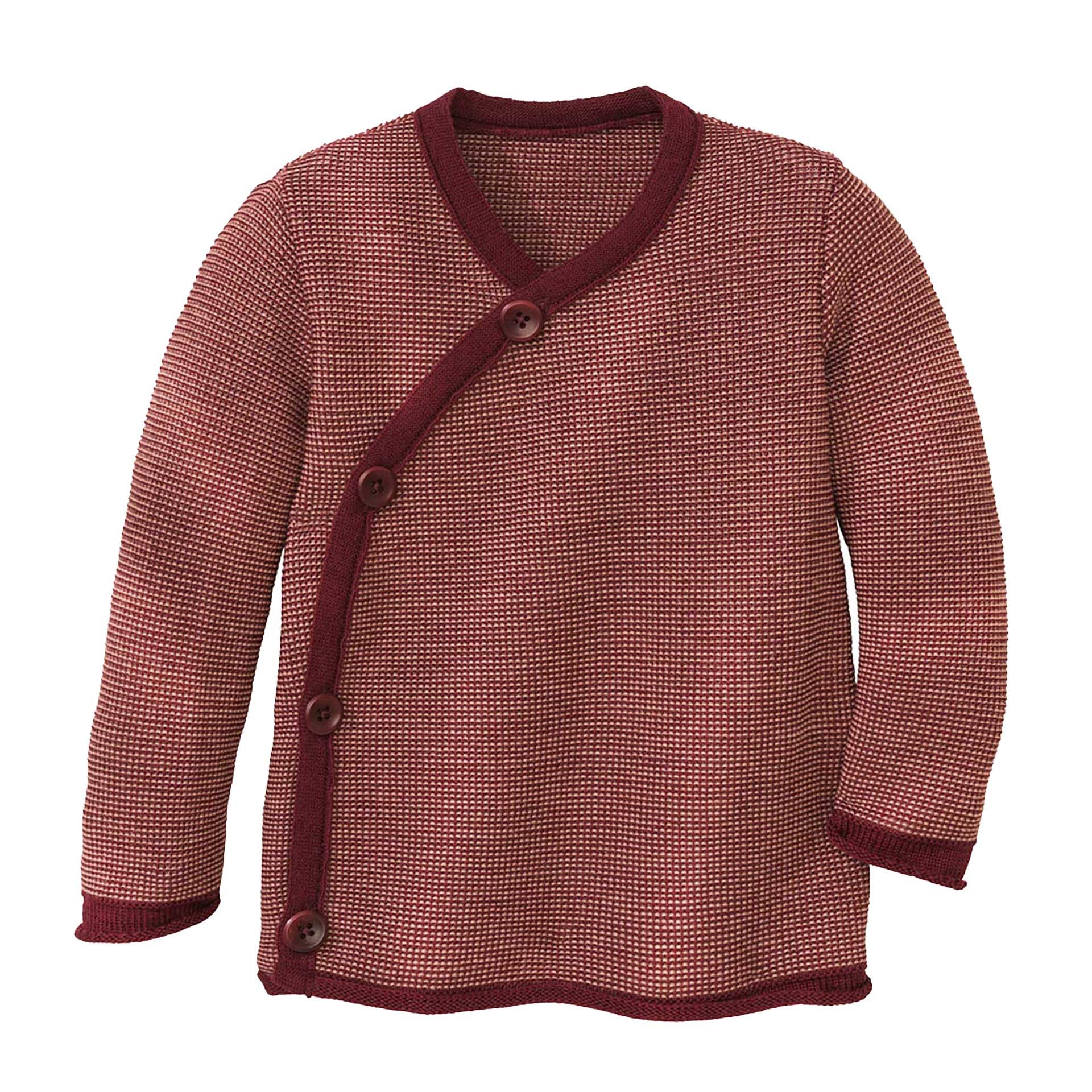 Disana Unisex Newborn Cassis Rose Melange Jacket, With Wrap Closure, 100% Organic Merino Wool, Gots, Ivn Best, Newborn Baby, Toddler, Child, Made In Germany, 86/92 Cm