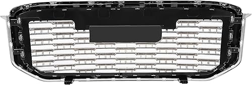 Miniatura 9 de KUAFU Parrilla Delantera Compatible con GMC YukonYukon XL 2015-2020 Protector de Parachoques Ensamble de Parrilla Plástico ABS Cromo Plateado