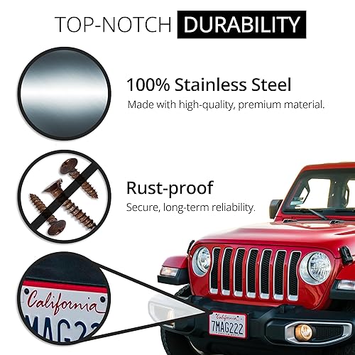 Miniatura 3 de Rightcar Solutions Kit de tornillos de matrícula de alta calidad  Sujetadores antirrobo para matrícula  Tornillos de acero inoxidable a prueba de