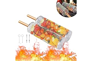 Rolling Barbecue Grill Basket
