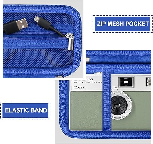 Miniatura 4 de Estuche rígido de transporte para cámara KODAK EKTAR H35 de película de medio marco, funda protectora de viaje con bolsillo de malla con cremallera
