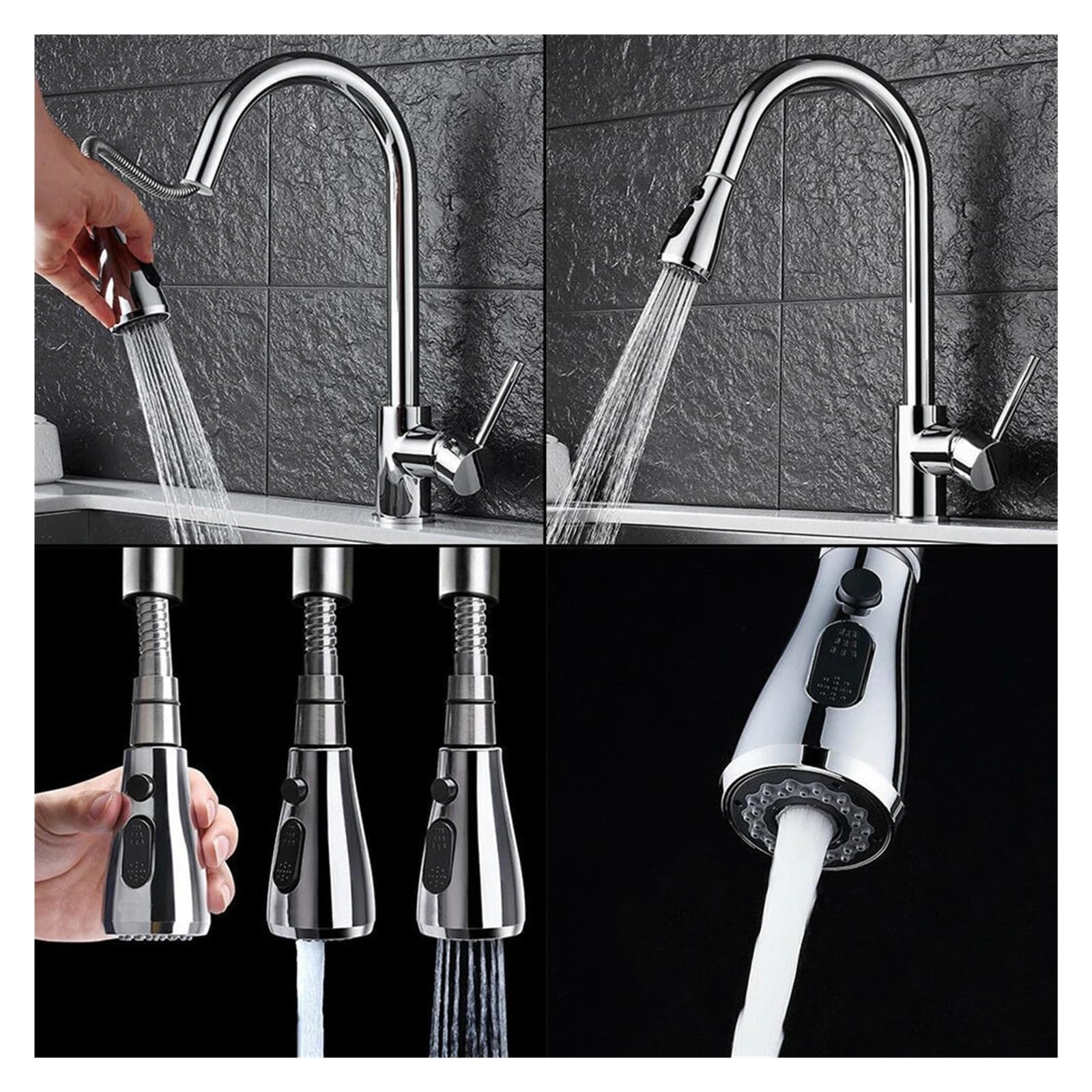 1,27 cm Küchenarmatur Sprühkopf, ABS-Kunststoff, ausziehbarer Sprühkopf für Spültischarmatur, Küchenspüle, Wasserhahn-Aufsatz