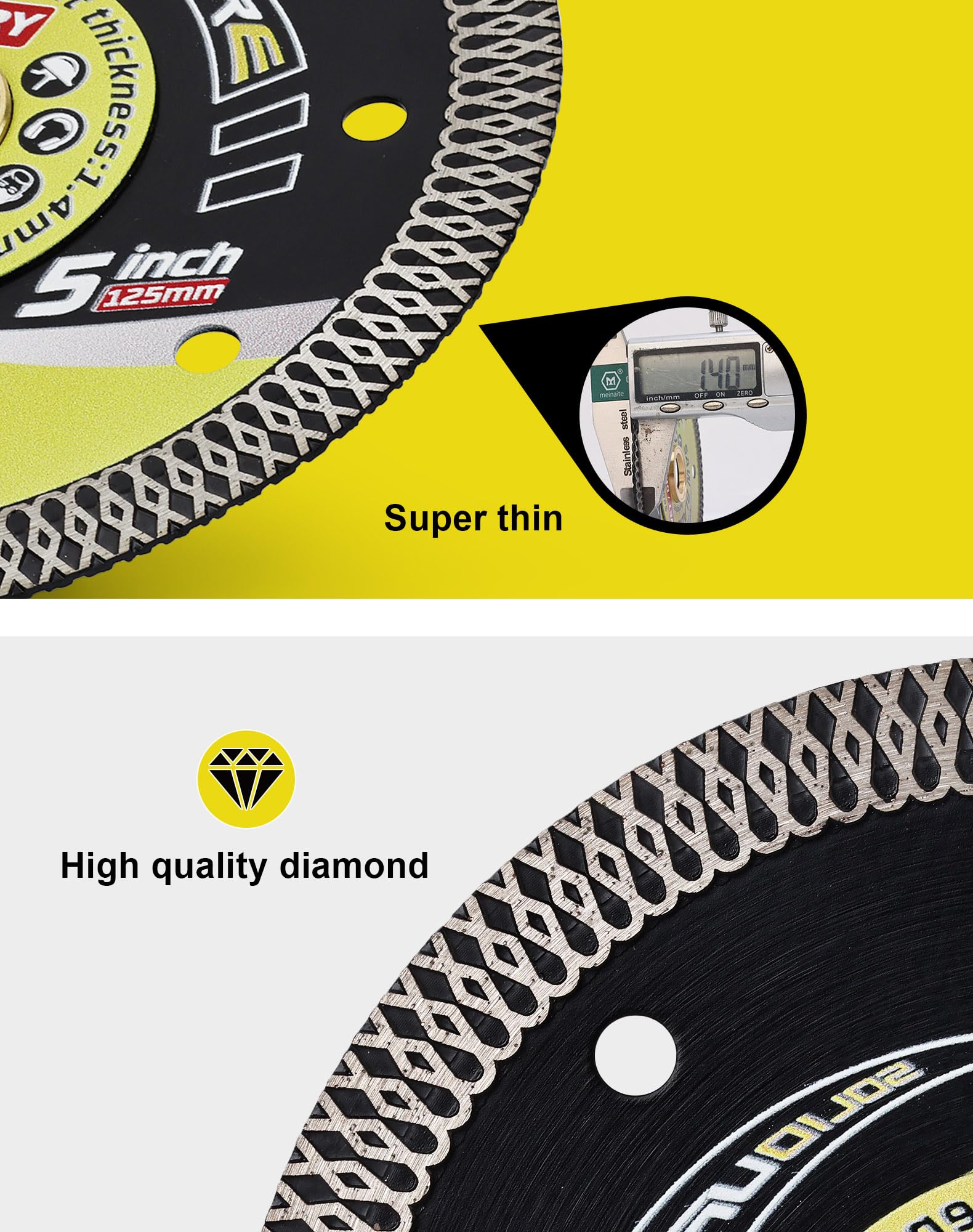 125mm Diamond Cutting Discs,Super Thin Ceramic Cutting Disc Cut on Porcelain,Granite,Marble,Concrete,Tiles,Stones,Bricks & Ceramics - Image 4