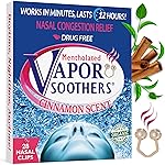 Mentholated Nasal Dilators for Breathing, Congestion, and Snoring - 28 Count Dual-Action Nose Inserts for Daytime and Nighttime Use - Hidden Nostril Opener Clips Last Up to 12 Hours - Cinnamon