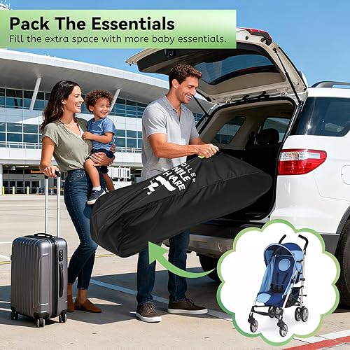 Miniatura 5 de Guiseapue Regalos de Navidad de elefante blanco para adultos bolsa de cochecito de paraguas para bolsa de viaje en avión para avión, accesorios para